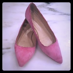 Pink suede J. Crew flats sz 6.5